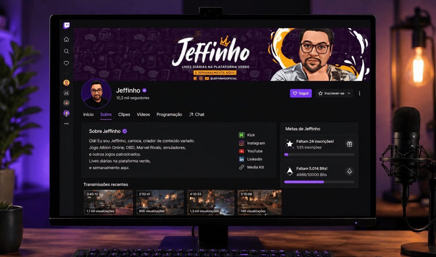 Como profissionalizar canal Twitch - configuração Twitch - Jeffinho Gamer Soluções para Streamers
